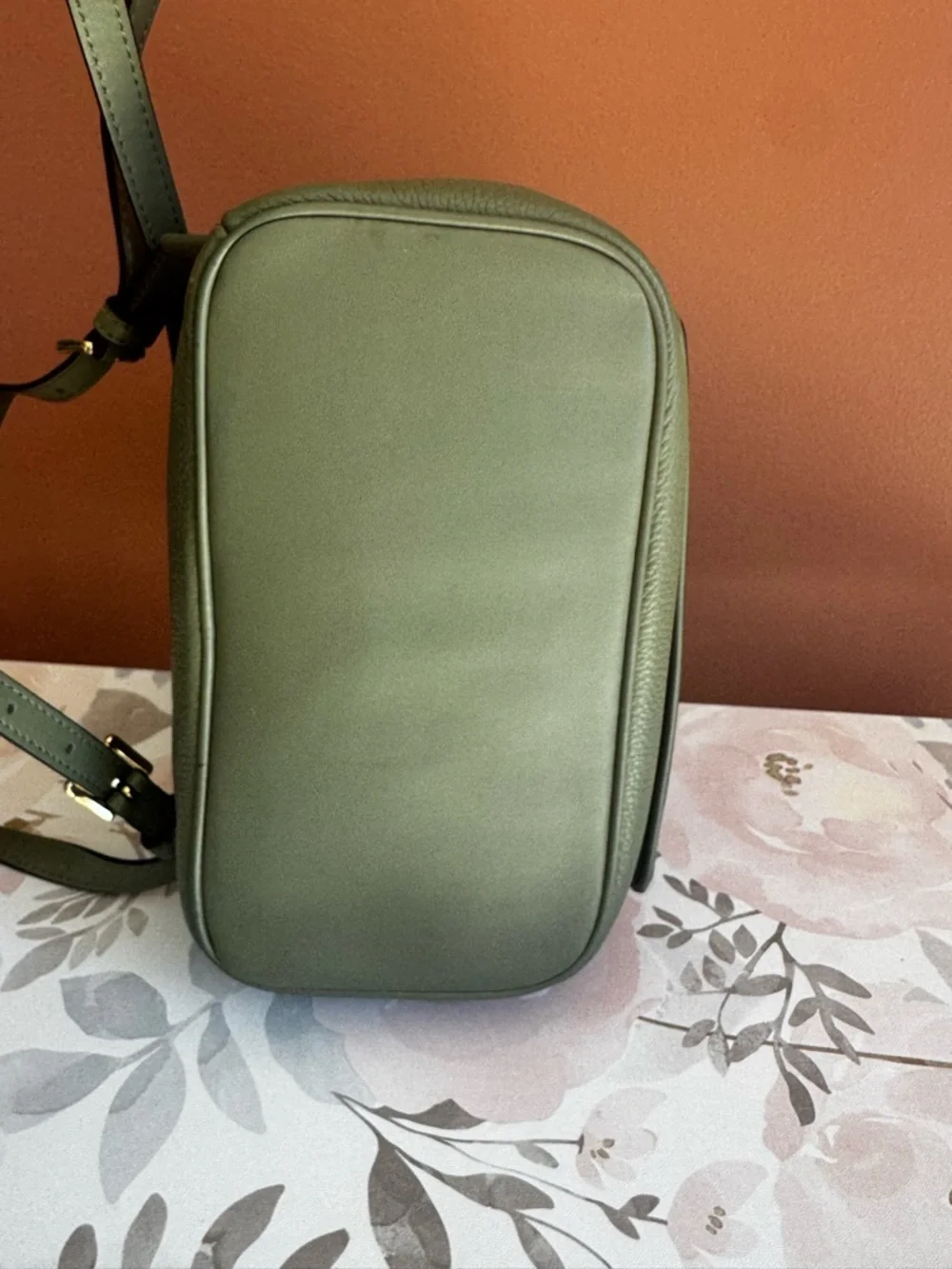 Michael Kors Olive Green Leather Backpack with Gold Hardwarw– Medium - Picture 11 of 12